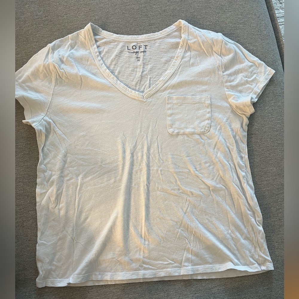LOFT White Short Sleeve Relaxed T-Shirt